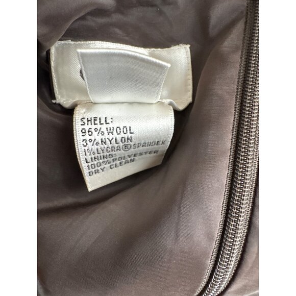 Talbots Womens chocolate Brown A-Line Pleated Wool Skirt Size 12 lined - Picture 5 of 5